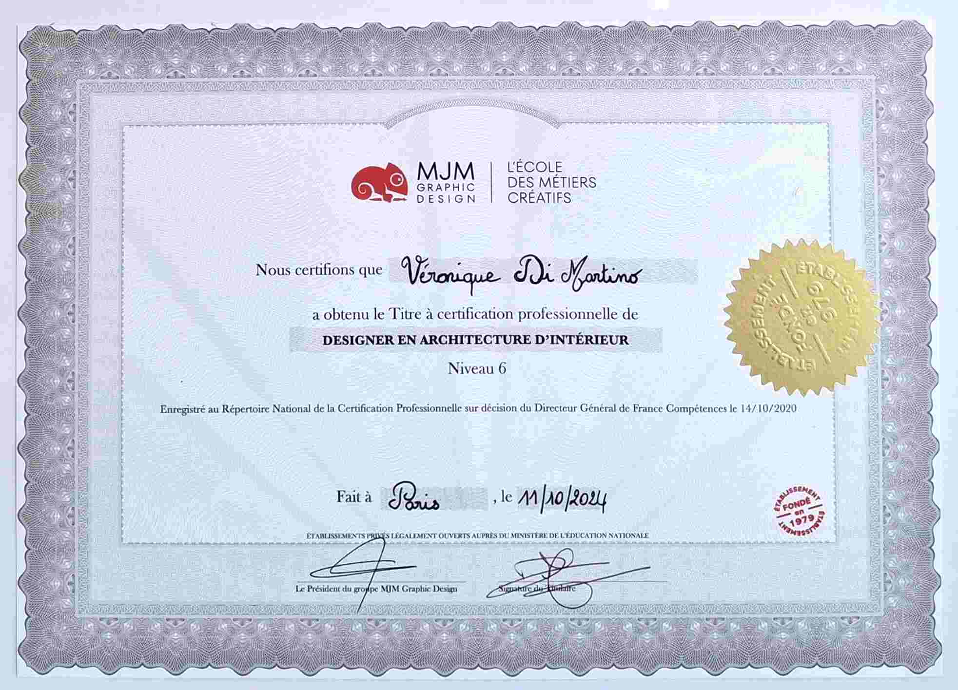 -Diplôme Architecte d'intérieur- le-parcours-de-veronique-di-martino